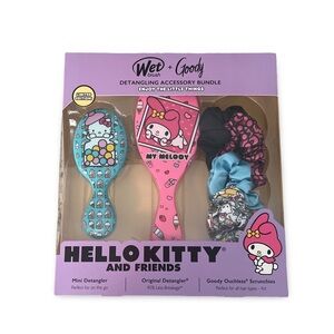 Wet Brush Hello Kitty and Friends Travel Detangler Scrunchie Set Limited Edition